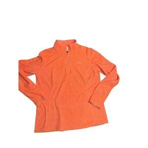 The North Face Jacket Womens Size Large Orange Quarter Zip Long Sleeve